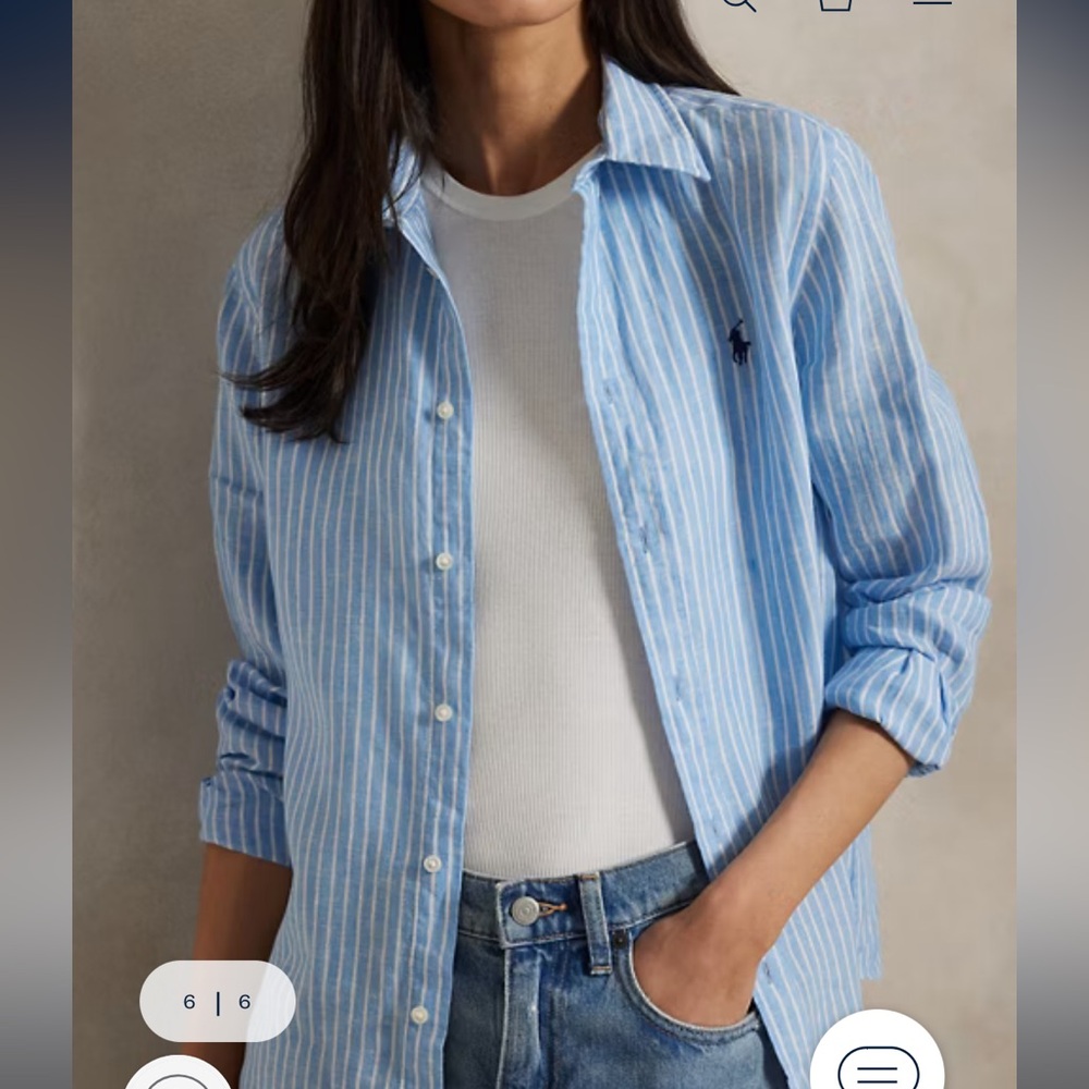 Ralph Lauren Classic Fit Striped Linen Shirt